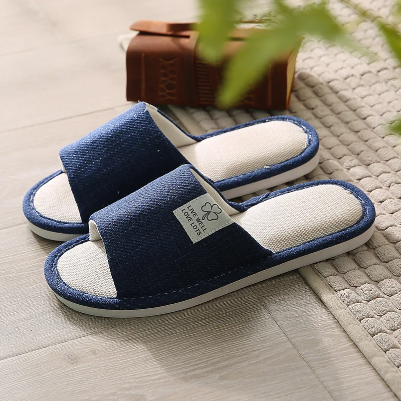 Women Indoor Slippers Corduroy Floor Flat Shoes Comfort Anti-slip Home Flax Linen Slipper Unisex Woman Men House Cotton Slides 