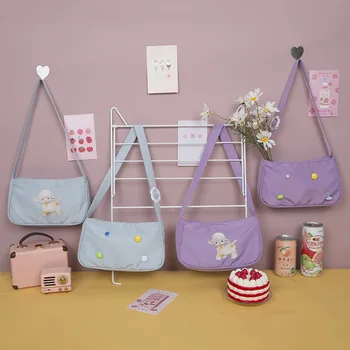 

Japanese wild candy color shoulder bag simple casual student canvas bag Japanese and Korean chic small shoulder bag