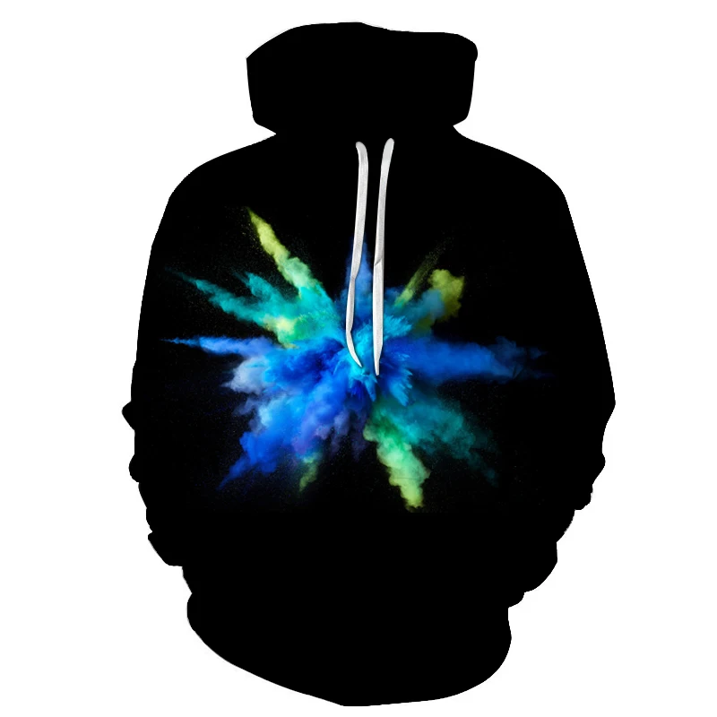 WY-1406 fashion tide brand youth hoodies color painting paint 3D digital printing pullover couple loose hooded baseball uniform 6XL - Цвет: WY-1406