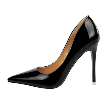 

high-heeled pointed low-heeled women's shoes size single shoes