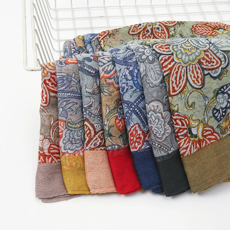 Ladies Fashion Printed Floral Viscose Shawl Scarf Women High Quality Printing Soft Pashmina Stole Bandana Voile Femme Musulman |