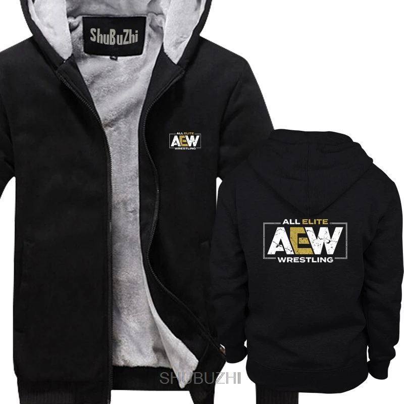 Бренд All Elite AEW Wrestling AEW логотип мужские толстые толстовки Зимний стиль модные брендовые мужские худи крутые пальто sbz6241