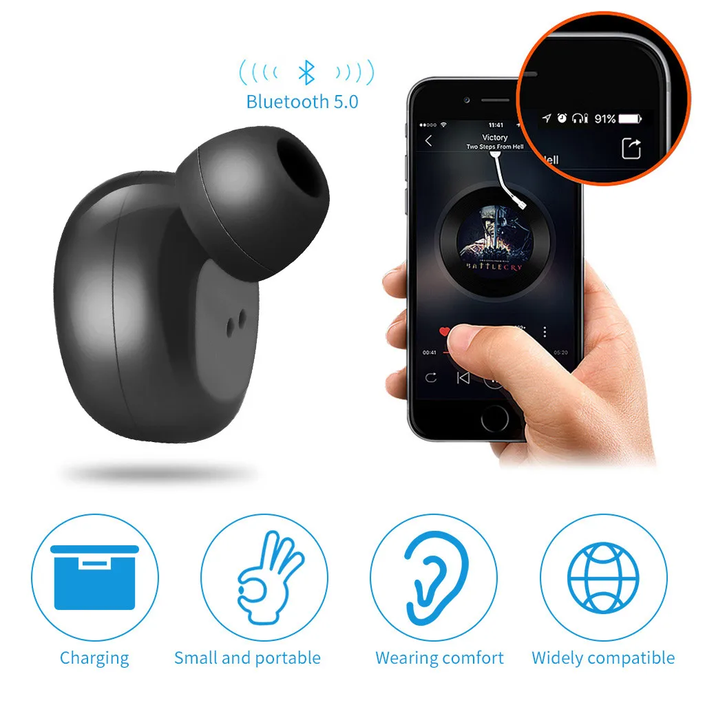 CARPRIE Bluetooth наушники мини TWS Беспроводные наушники с зарядной коробкой Спортивная гарнитура с дисплеем питания