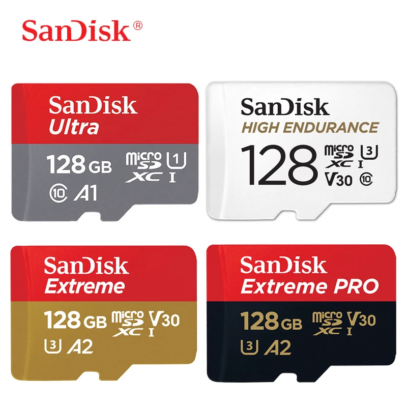 Micro SD карта памяти 16-128 ГБ C10 MicroSDXC EXTREME PRO V30 U3 A2 4K UHD | Компьютеры и офис
