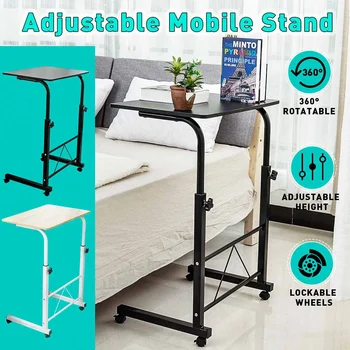 

Removable Computer Desk Table Adjustable Portable Laptop Stand Desk Rolling Bedside Sofa Laptop Notebook Table Home Furniture