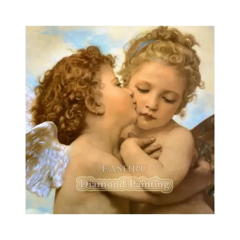 Набор для алмазной вышивки EASHRU Angel Baby Kiss 5D вышивка крестиком квадратная домашний