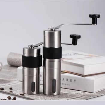 

20/30g Manual Coffee Grinder Stainless Steel Ceramic Core Adjustable Coffee Bean Mill With Rubber LoopRing Washable Kitchen Tool