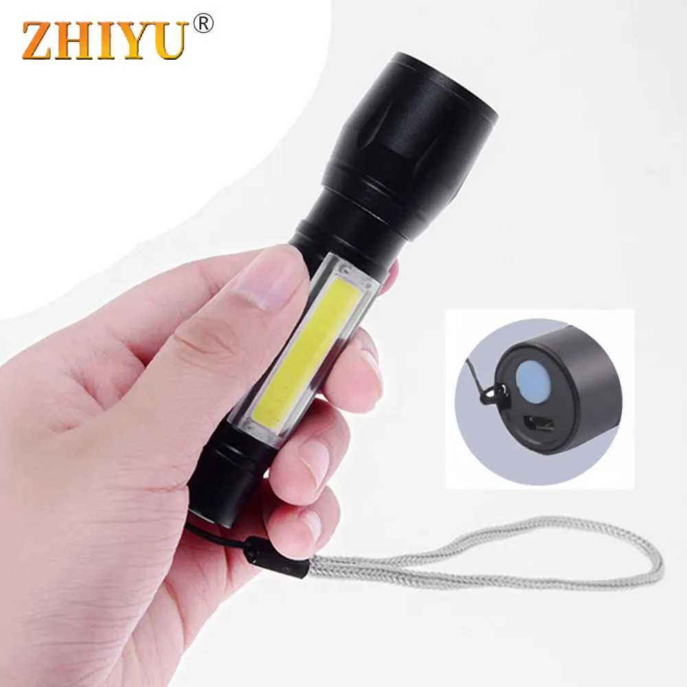 

USB Rechargeable T6 COB Flashlights Portable Camping Working Hiking Mini Flash Light 3 Mode Zoom High Bright Lamp Torch Hot Sale