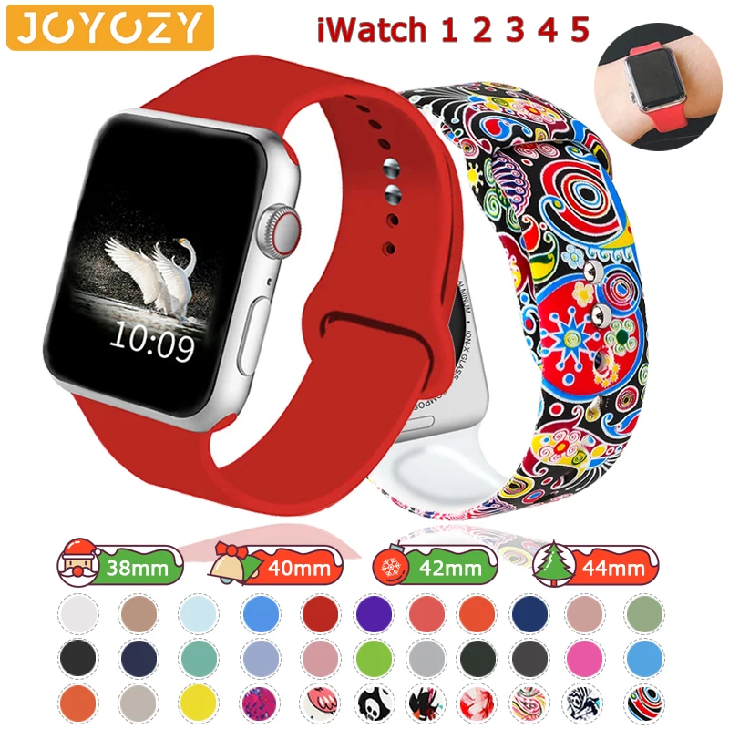 Joyozy Sports soft silicone interchangeable apple watch band 42mm 38mm 40mm 44mm for iWatch series 5/4/3/2/1 apple watch band