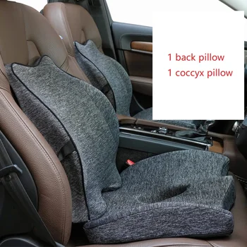 

Auto Car Seat Cushion Back and Coccyx Cushion Memory Foam Anti-slip Universal Comfortable for Low Back Pain Driver