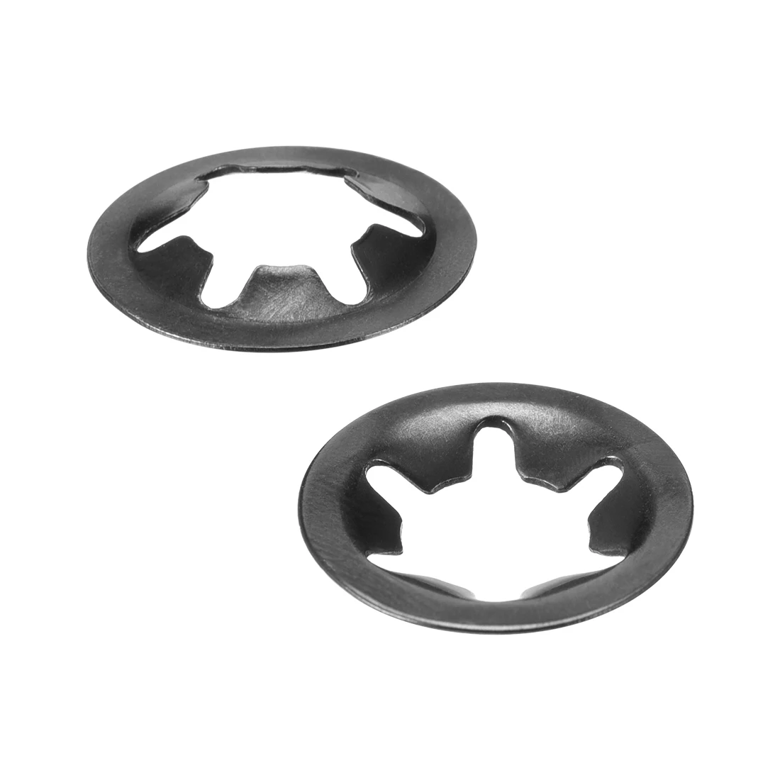 

uxcell 10-100pcs M3 M4 Internal Tooth Starlock Washer Lock Washers Push On Locking Speed Clip 65Mn Black Oxide Finish