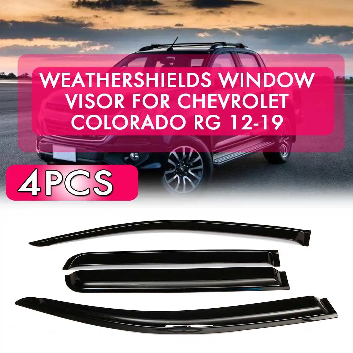 Черный Автомобильный оконный козырек, солнцезащитный козырек от дождя и ветра, тент, щит ABS для Chevrolet RG 12-19