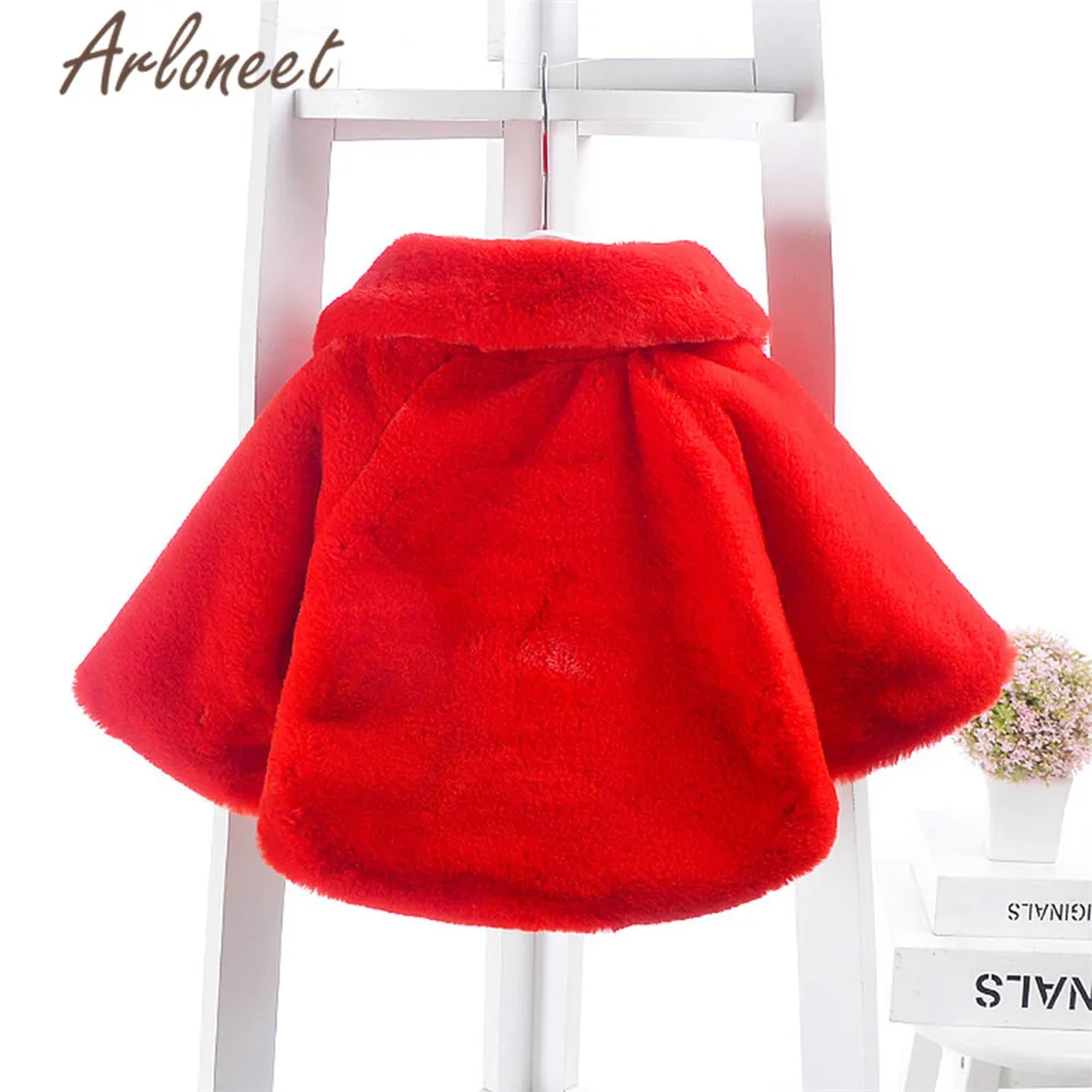 ARLONEET Cartoon Coats Baby Girls Warm Winter Thick Coat Bow Hairball Outerwear Cotton Cloak Toddler Baby Coat Girls Outerwear