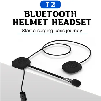 

T2 Wireless Motorcycle Helmet Bluetooth Headset BTV5.0 Motorbike Riding Handsfree Call Microphone Stereo Headphones