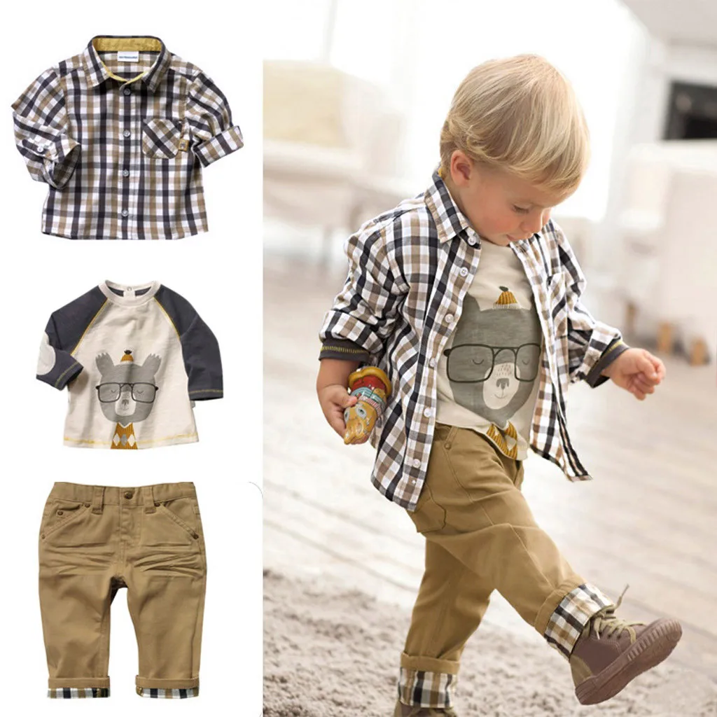 Детская одежда для мальчиков; хлопковые топы с длинными рукавами с героями мультфильмов+ брюки+ клетчатое пальто; модная детская одежда; roupa infantil