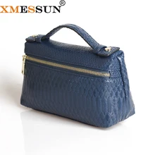 XMESSUN дизайнерская сумка из натуральной змеиной кожи, переносная сумка, большой клатч, модная сумка из натуральной кожи питона, женская синяя Сумочка, кошелек