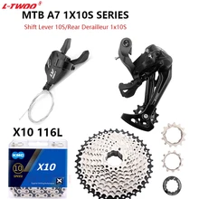 

Ltwoo-1x10 variable speed derailleur kit KMC X10 Chain with A7 speed switch rear gear 40/42/46/50t, 10V Flywheel derailleur kit