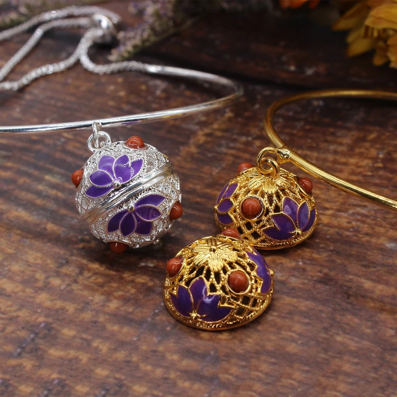 Vintage Aromatherapy Painting Bracelet Essential Oil Diffuser Perfume Bangle Jewelry Glowing Warm Color Ball Fashion Accessories