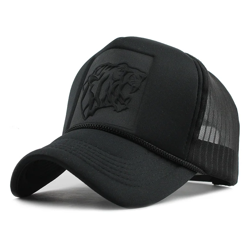 

2020 Hip Hop Black leopard Print Curved Baseball Caps Summer Mesh Snapback Hats For Women Men casquette Trucker Cap#XW06