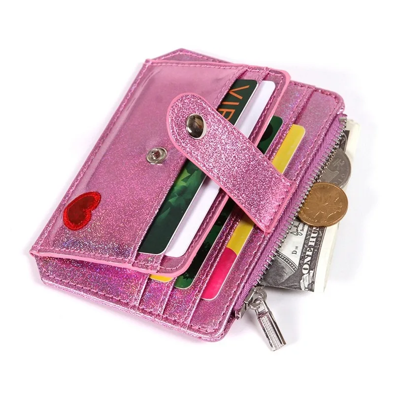 

Laser Jelly Clear Novelty Rfid Blocking Coin Purse for Card Wallet for Teen Girls 2019 New Mini ID Holders Wallet Coin Case