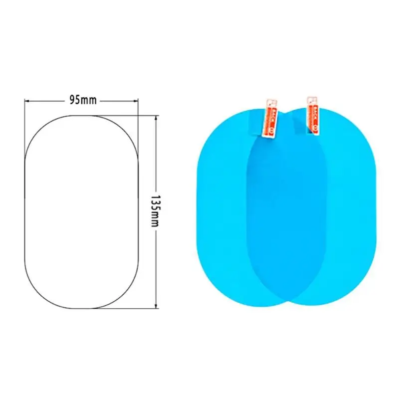 2 шт. водонепроницаемая и антизапотевающая зеркальная пленка, отражающая 95x135 мм для мотоцикла, зеркальная камера заднего вида, зеркальная водонепроницаемая пленка