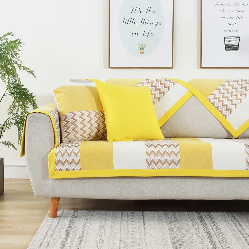 

Origional Modern Minimalist Sofa Cushion Summer Thin Section Fabric Anti-slip Seat Cushion Sofa Cover Northern European-Style Fo