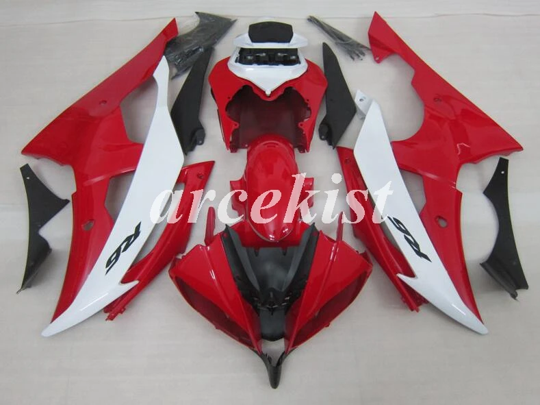 Качество OEM Новое ABS обтекатели комплект пригодный для Yamaha YZF 600 R6 08 09 10 15 16 YZF-R6 2008 2009 2010 2011 красного и белого цвета