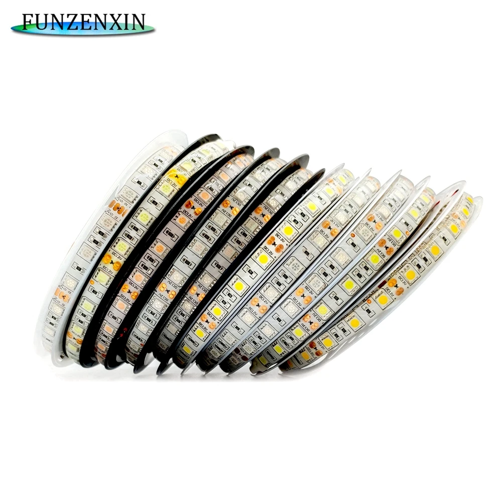 

5050 300Leds RGB RGBW Strip 60Leds/m Flexible Home Decoration Lighting White/Black PCB DC12/24V 5m/lot