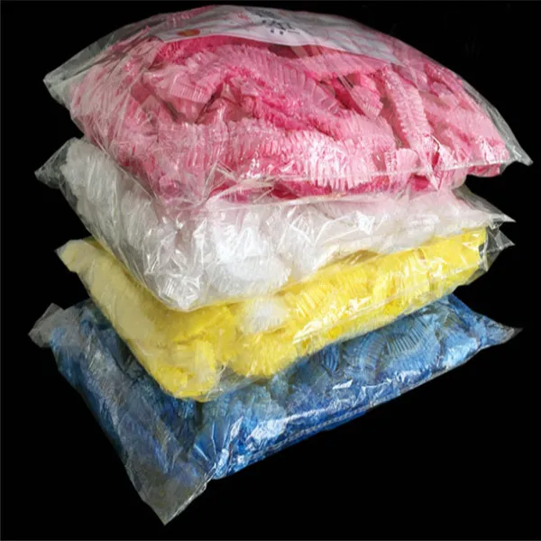 

50 Pcs Disposable Shower Caps Hat Bathing Caps Elastic Waterproof Shower Cap Resuable Lace Elastic Band Bath Hair Caps Hats