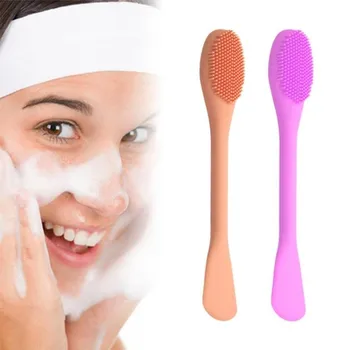 

Double Side Silicone Mask Brush Face Cleanser Brush Portable Face Cleaning Massage Exfoliating Blackhead Skin Care Tool