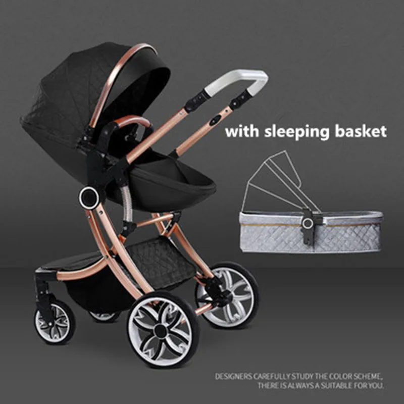 Multi-functional 2 in 1 Baby Stroller High landscape Can Sit Reclining Light Folding Two-way Eggshell design Baby Stroller