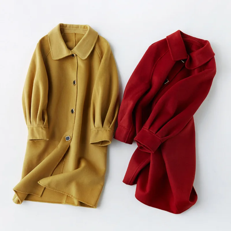 

Autumn And Winter 2019 New High-quality Korean Plus Size Fashion Double-sided Woolen Overcoat Long Loose Wool Coat Women Jackets