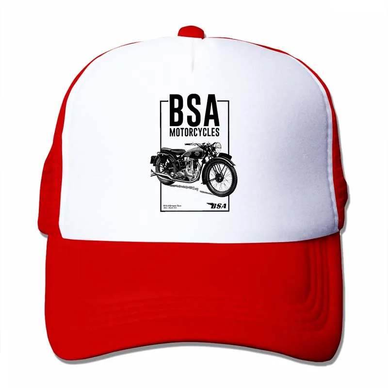 Серый BSA мотоциклы Британский мотоцикл должностные лица Бейсбол кепки для мужчин и женщин, Кепка-тракер Шапки модные регулируемые кепки - Цвет: 4-Red