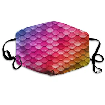 

YongColer Breathable Anti-dust Best Warm Windproof Beautiful Colorful Rainbow Mermaid Scales Face Masks Comfy Anti Pollution