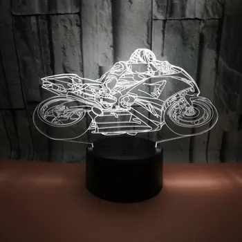 

Creative Motorcycle 3D Colorful Touch Table Lamp 3D Touch Night Light 3D Usb Colorful Change Table Lamp