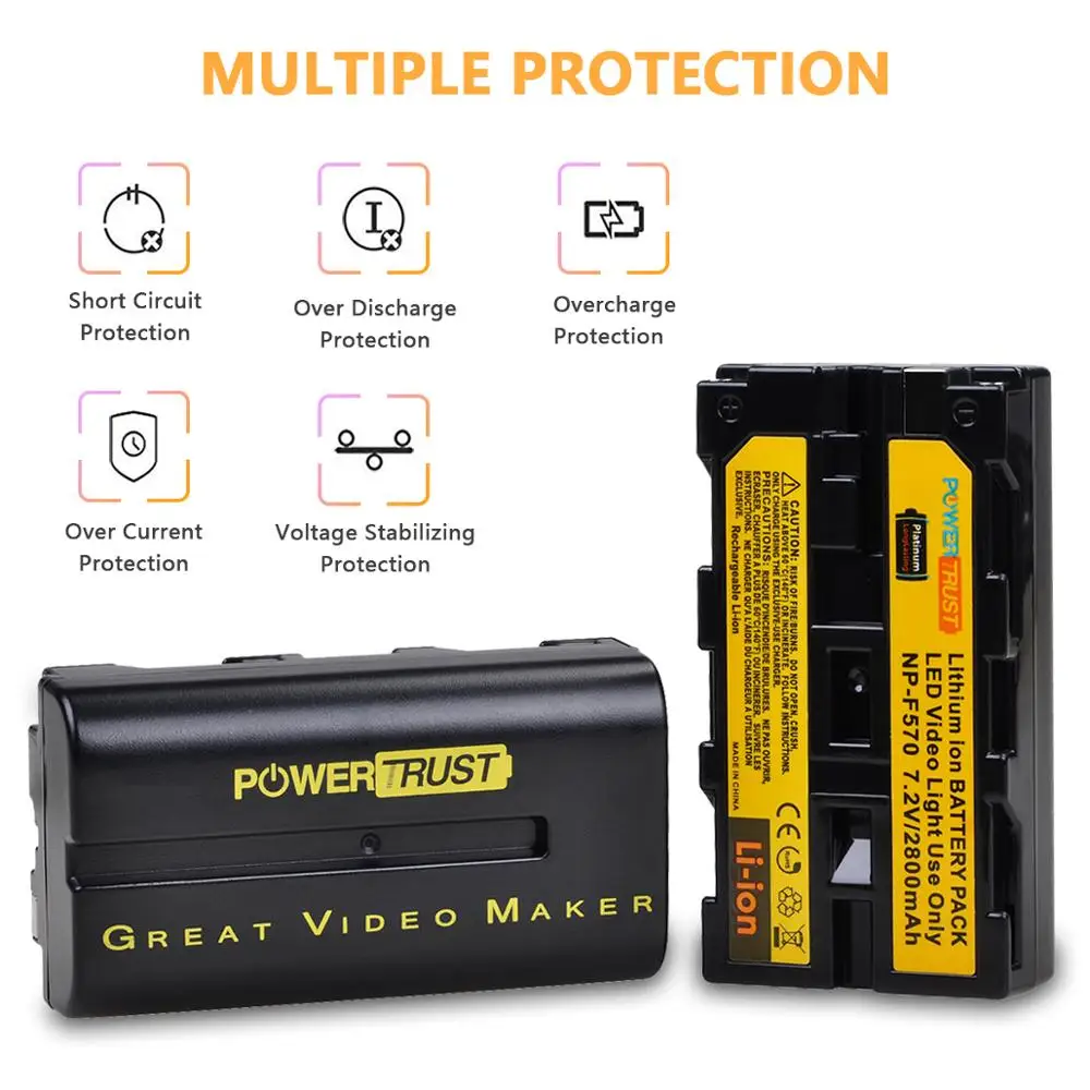 Powertrust-Yongnuo viltx用の2800バッテリー,yn300air ii (NP