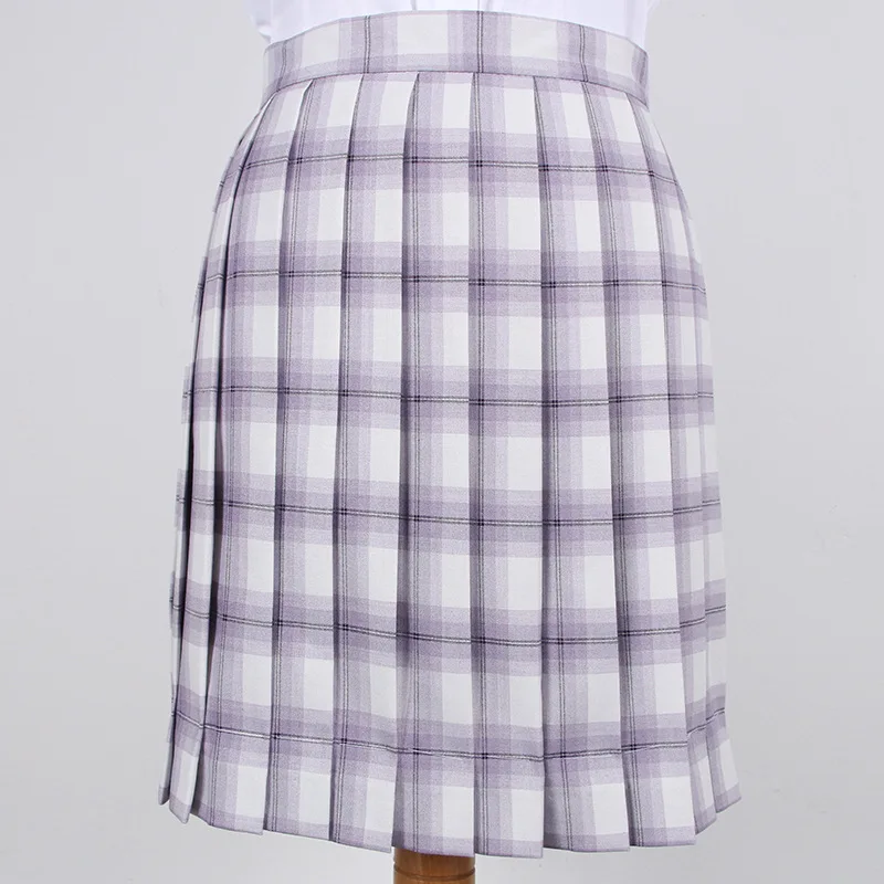 Skirt Школьные платья, милый светильник, фиолетовая белая клетчатая плиссированная юбка, высокое качество, JK, Униформа, юбка для студентов, аниме, костюм моряка, короткие юбки - Цвет: Skirt