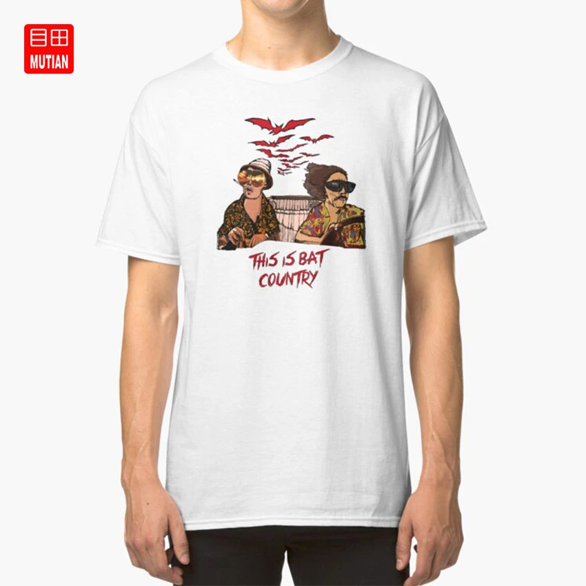 バット国tシャツ映画フィルム映画薬物サイケデリックコウモリハンターsトンプソン恐怖と嫌悪ラスベガス T Shirts Aliexpress