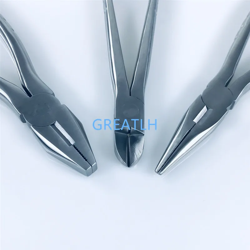 1pcs Kirschner Wire Cutter Flat Nose Pliers with Serrated Jaws Bone Forcep Pin Orthopedics Pet Surgical Tool 3 Types Optional