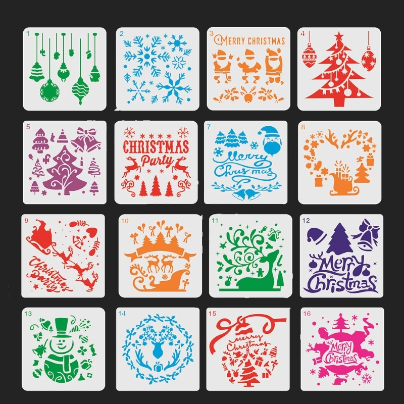 

Christmas Drawing Template Stencil Painting Scrapbooking Embossing DIY Art Craft