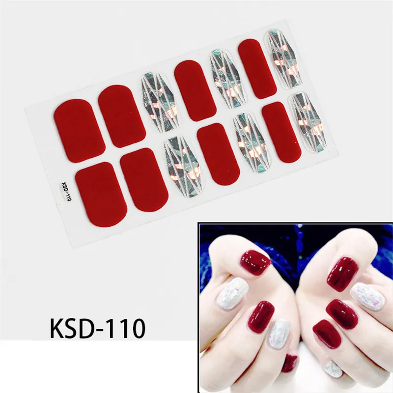 New Stickers Glitter KSD Series Irregular Sequins Nail Decals Full Cover Adhesive Nail Art Stickers Manicure for Kids Women