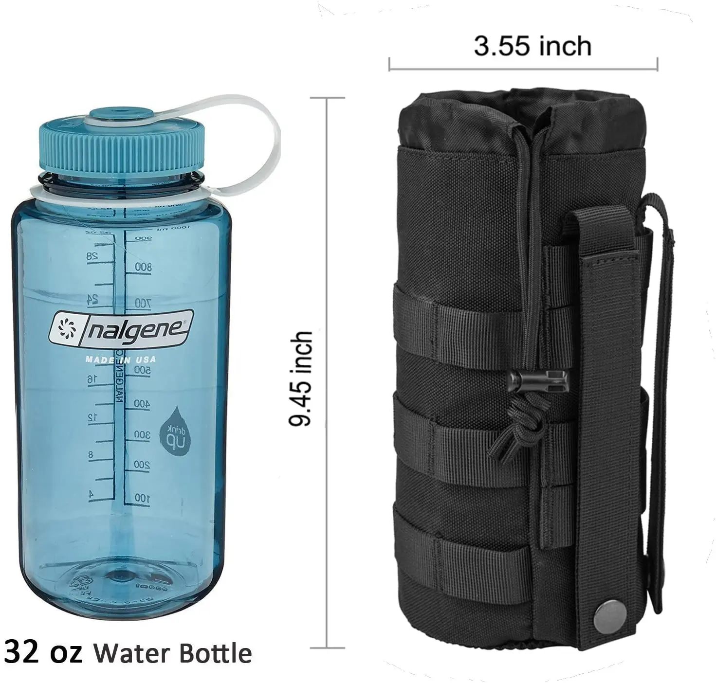 Sports Water Bottles Pouch Foldable Mesh Drawstring Bottle Holder Carrier 