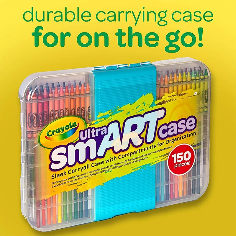 Crayola Ultra Smart Case Art Tool Kit Kids Painting Drawing Set with Multiple Compartment Children Supplies | Игрушки и хобби