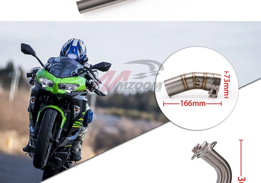 Для Кавасаки ниндзя 400 Z400 мотоцикл выхлопной полный системы заголовок трубы передний звено трубы 51 мм слипоны выхлопной трубы