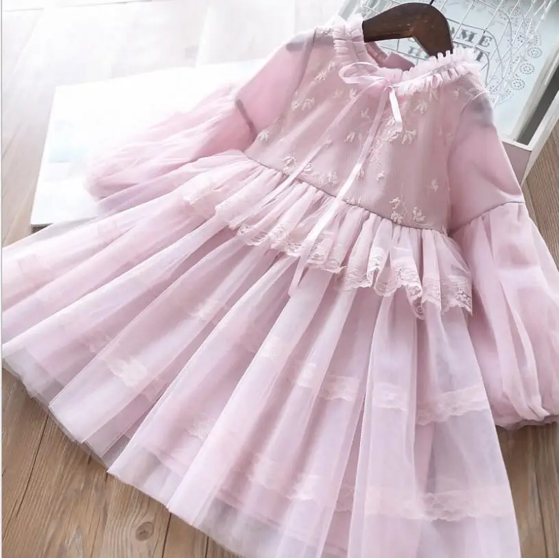 ; 5 шт./партия; Одежда для девочек; весна г.; Детские праздничные платья; кружевное платье с вышитыми цветами для девочек