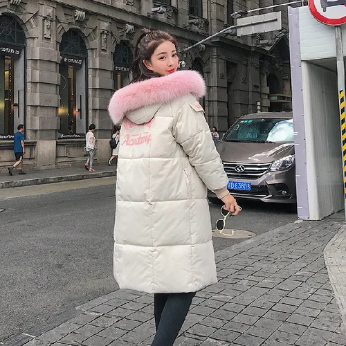 

Photo Shoot 2019 New Style down Jacket Cotton-padded Clothes Coat Women's Winter BF down Coat Cotton-padded Jacket CHIC Mid-leng