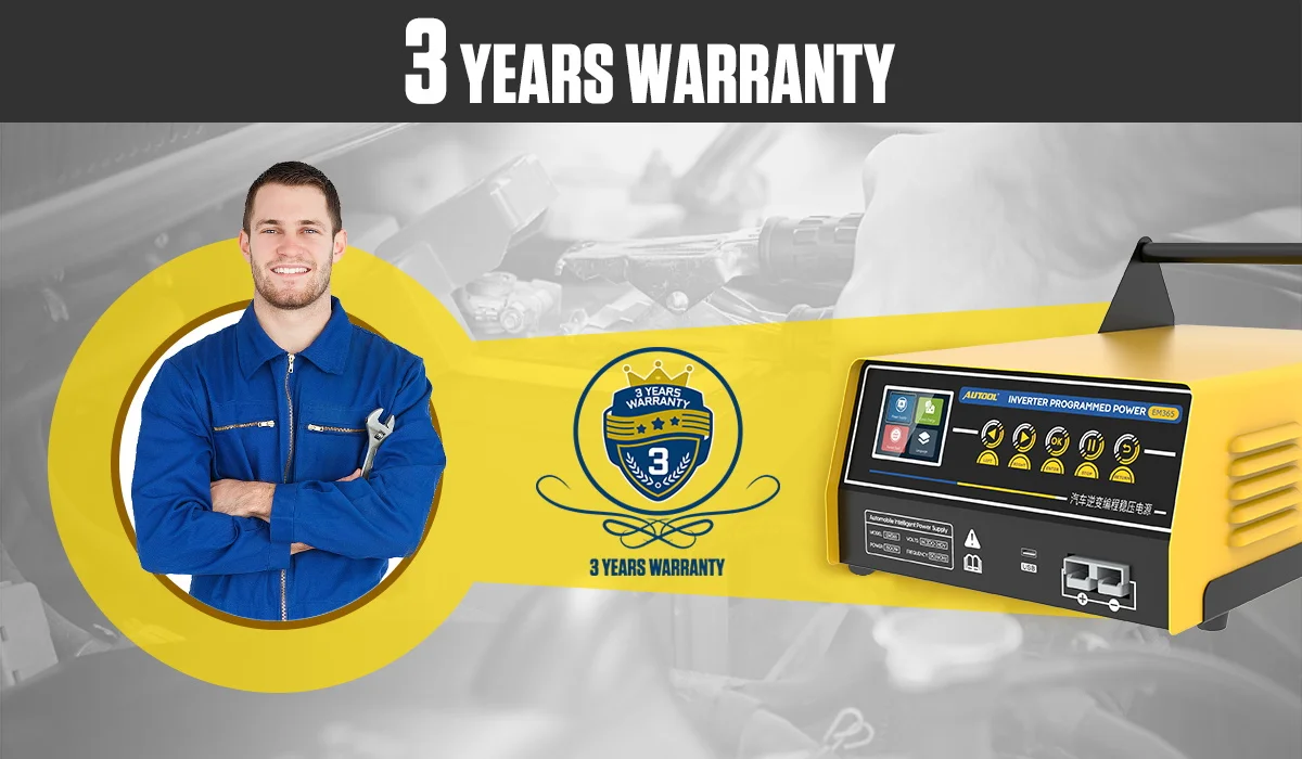 AUTOOL EM365 ECU Programming Power Supply Regulated Battery Charger