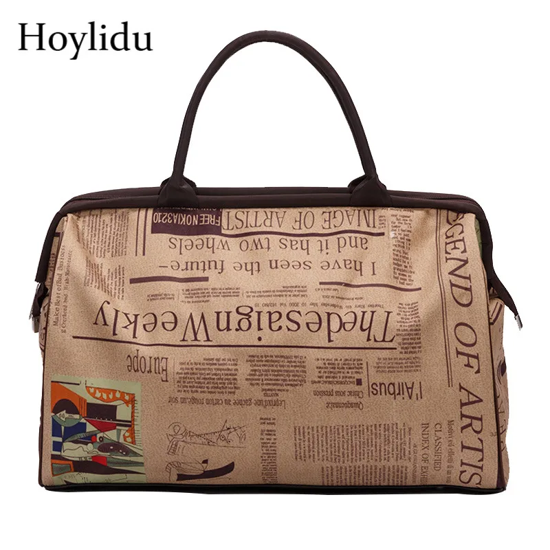 

Fashion Vintage Travel Duffle Unisex Portable Waterproof Oxford Large Capacity Travel Bags For Women Folding Trip Luggage Tote