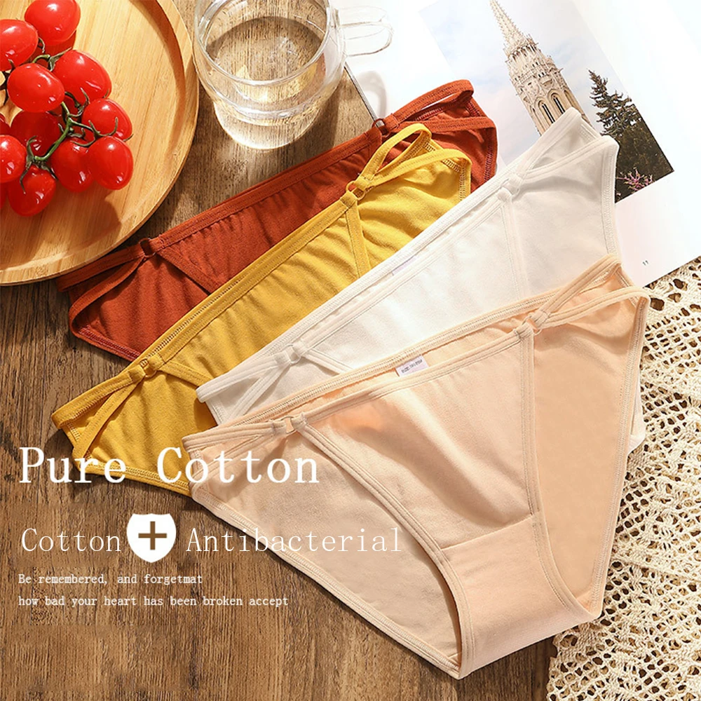 Женские хлопковые трусики с низкой талией пикантные удобные бесшовные