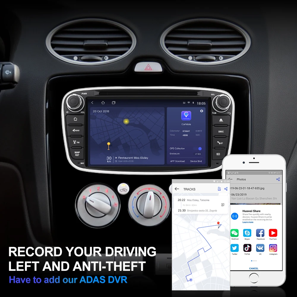 Best Isudar H53 Android 2 Din Autoradio For FORD/Focus/Mondeo/S-MAX/C-MAX/Galaxy Car Multimedia Player GPS 8 Core RAM 4G 64GB DSP DVR 5